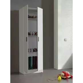 Buy Multi Tall 2 Door Shoe Storage Utility Cupboard White, Colour: White, 3 from Furnituretta