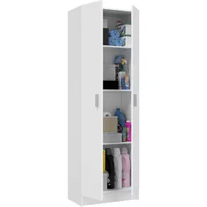 Buy Multi Tall 2 Door Shoe Storage Utility Cupboard White, Colour: White from Furnituretta