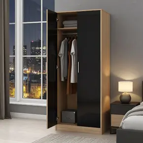 Buy Bardalona Wardrobe Black Gloss, 3 from Furnituretta
