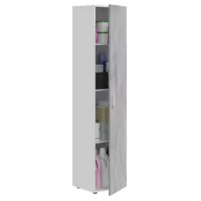 Buy Ross Narrow Universal Utility 1 Door Storage Cupboard Grey & White from Furnituretta