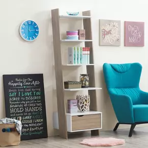 Buy Pulford Ladder Bookcase with Drawer from Furnituretta