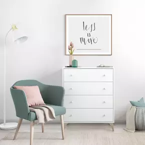 Buy Malvern Artic White 4 Drawer Chest, 3 from Furnituretta