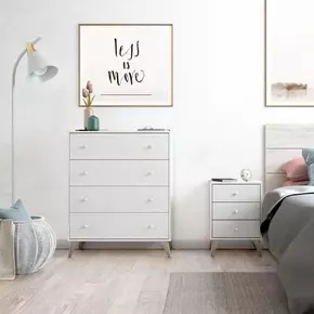 Buy Malvern Artic White 4 Drawer Chest, 4 from Furnituretta