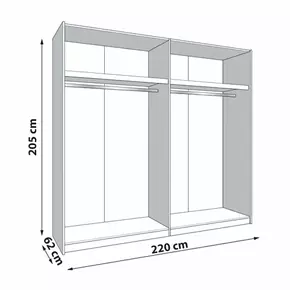 Buy Glossop Cashmere And Artisan Oak Effect Sliding Door Wardrobe 220cm, 3 from Furnituretta