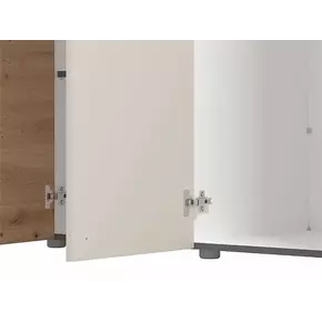 Buy Glossop Cashmere And Artisan Oak Effect Mirrored 5 Door Wardrobe, 4 from Furnituretta