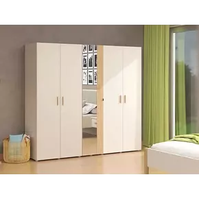 Buy Glossop Cashmere And Artisan Oak Effect Mirrored 5 Door Wardrobe, 5 from Furnituretta