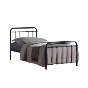 Buy Miami Black Metal Single Bed Frame, Colour: Black, Size: 3ft/Single, Item Width: 94 from Furnituretta