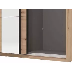 Buy Newbury Oak Effect Sliding Wardrobe with Mirror, Colour: Oak, 4 from Furnituretta