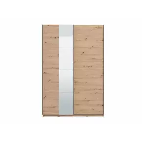 Buy Newbury Oak Effect Sliding Wardrobe with Mirror, Colour: Oak, 2 from Furnituretta