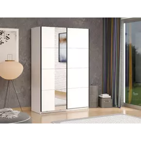 Buy Newbury White Sliding Wardrobe with Mirror, Colour: White, 5 from Furnituretta