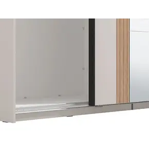 Buy Glossop Cashmere And Artisan Oak Effect Sliding Door Wardrobe 220cm, 5 from Furnituretta