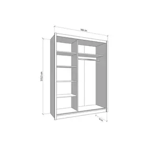 Buy Vale Sliding Door Wardrobe Oak Effect, 3 from Furnituretta