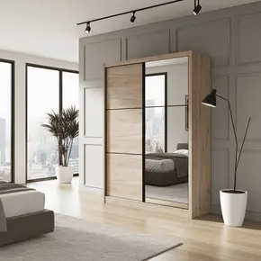 Buy Vale Sliding Door Wardrobe Oak Effect from Furnituretta