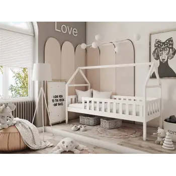 Buy Wooden Single Bed Domi, Colour: White, Mattresses: Foam Mattresses from Furnituretta