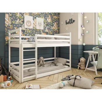 Buy Wooden Bunk Bed Mini, Colour: White, Mattress Option: Foam/Bonnell Mattresses from Furnituretta