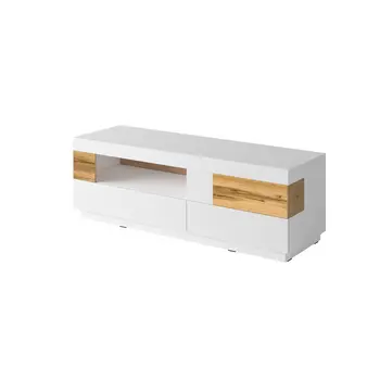 Buy Silke 41 TV Cabinet, Colour: White Gloss / Wotan Oak, Item Width: 160 from Furnituretta