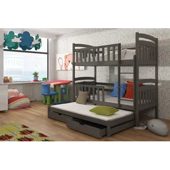 Buy Viki Bunk Bed Graphite: Space-Saving Sleep Solution for Kids, Colour: Graphite, Mattresses: Foam Mattresses, 8 from Furnituretta