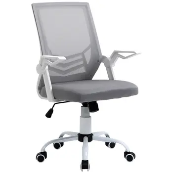 Buy Vinsetto Office Chair, Ergonomic Desk Chair, Executive Computer Chair with 90° Flip-up Armrest and Lumbar Support, Adjustable Height for Home/Office, Grey from Furnituretta