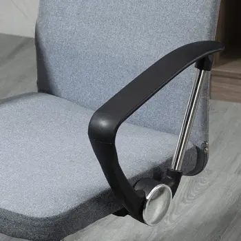 Buy Vinsetto Office Chair Linen Fabric Swivel Computer Desk Chair Home Study Adjustable Chair with Wheels, Grey, 9 from Furnituretta