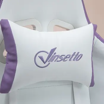 Buy Vinsetto Computer Gaming Chair, PU Leather Desk Chair with Footrest, Swivel Task Chair with 135°, White and Purple, 8 from Furnituretta