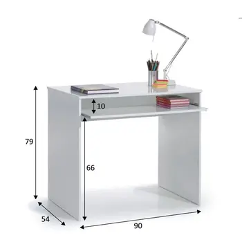 Buy Wells Small White Computer Desk – Compact with Keyboard Tray & Reversible Legs, 3 from Furnituretta