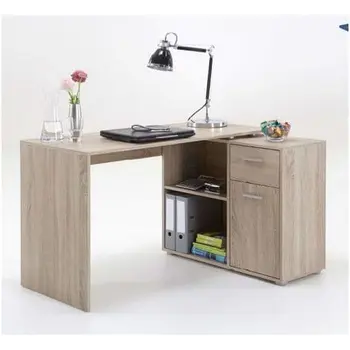 Buy Stirling Corner Flexi Computer Desk – Oak Effect with Drawer & Cupboard, Colour: Oak from Furnituretta