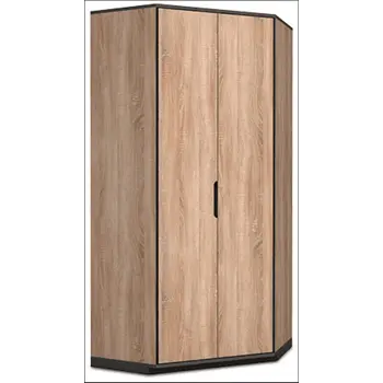 Buy Vant Corner Wardrobe – Oak Effect with Shelves and Hanging Rails from Furnituretta