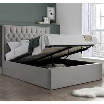 Buy Wilson Grey Fabric Ottoman Bed – Gas Lift Storage Frame in King Size, Colour: Grey, Size: King (5ft), Item Width: 160 from Furnituretta