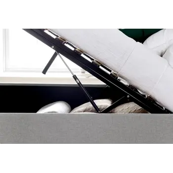 Buy Wilson Grey Fabric Ottoman Bed – Gas Lift Storage Frame in King Size, Colour: Grey, Size: King (5ft), Item Width: 160, 7 from Furnituretta