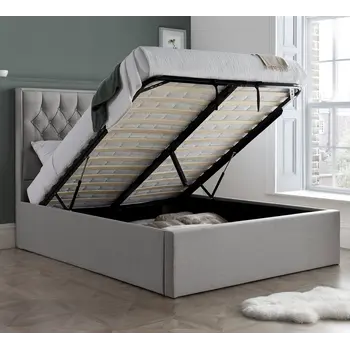 Buy Wilson Grey Fabric Ottoman Bed – Gas Lift Storage Frame in King Size, Colour: Grey, Size: King (5ft), Item Width: 160, 4 from Furnituretta