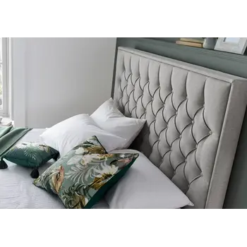 Buy Wilson Grey Fabric Ottoman Bed – Gas Lift Storage Frame in King Size, Colour: Grey, Size: King (5ft), Item Width: 160, 5 from Furnituretta