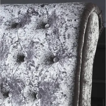 Buy Serenity Crushed Velvet Bed – Double Size in Silver, Size: Double, 2 from Furnituretta