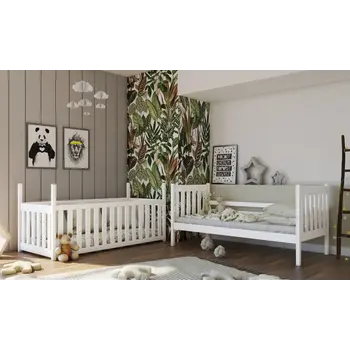 Buy Cris Wooden Bunk Bed with Cot – White Matt | Safe & Convertible Kids Sleeping Solution, Colour: White Matt, Mattresses: Without Mattresses, 7 from Furnituretta