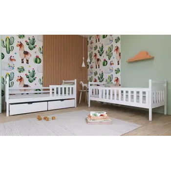Buy Wooden Bunk Bed Monika with Storage White, Colour: White Matt, Mattresses: Without Mattresses, 6 from Furnituretta
