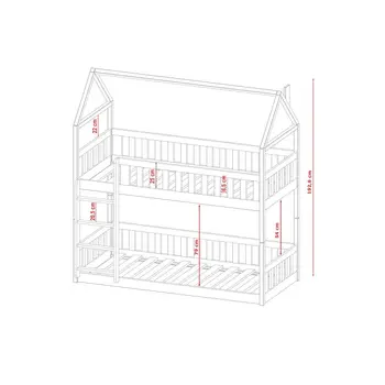 Buy Wooden Bunk Bed Pola White, Colour: White, Mattress Option: Foam Mattresses, 3 from Furnituretta
