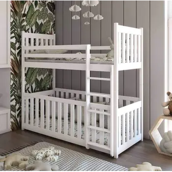Buy Cris Wooden Bunk Bed with Cot – White Matt | Safe & Convertible Kids Sleeping Solution, Colour: White Matt, Mattresses: Without Mattresses, 6 from Furnituretta