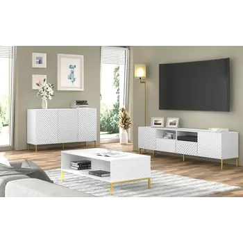 Buy Surf Sideboard Cabinet White 150cm, Colour: White, Item Width: 150, 6 from Furnituretta