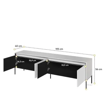 Buy Trend TR-06 TV Cabinet – Beige 193cm | Sleek Media Storage with Modern Detailing, Colour: Beige, Item Width: 193, 8 from Furnituretta