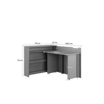 Buy Work Concept Slim Convertible Hidden Desk Oak Artisan 90cm, Colour: Oak Artisan, Side: Left, Item Width: 90, 7 from Furnituretta