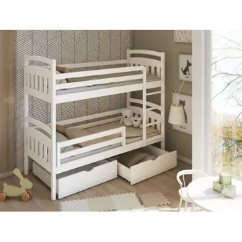 Buy Space-Saving Sleep & Storage: Gabi Bunk Bed White Matt with Drawers, Colour: White Matt, Mattresses: Foam Mattresses, 11 from Furnituretta