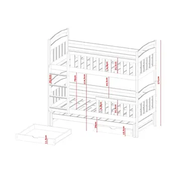 Buy Viki Bunk Bed Grey Matt: Space-Saving Sleep Solution for Kids, Colour: Grey Matt, Mattresses: Foam Mattresses, 7 from Furnituretta