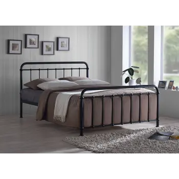 Buy Miami Black King Size Metal Bed Frame (5ft), Colour: Black, Bed Size: King (5ft), Item Width: 154, 2 from Furnituretta