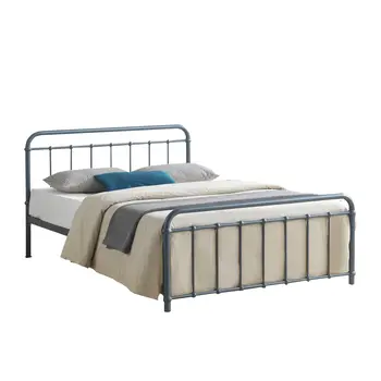 Buy Miami Grey King Size Metal Bed Frame (5ft), Colour: Grey, Bed Size: King (5ft), Item Width: 154 from Furnituretta