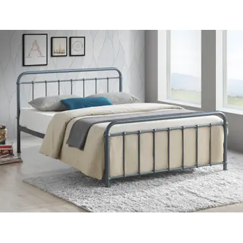 Buy Miami Grey King Size Metal Bed Frame (5ft), Colour: Grey, Bed Size: King (5ft), Item Width: 154, 2 from Furnituretta