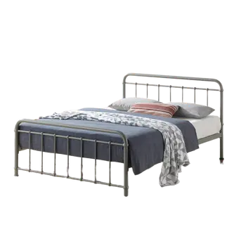 Buy Miami Pebble Double Metal Bed Frame (4ft6), Colour: Pebble, Bed Size: Double (4ft6), Item Width: 139 from Furnituretta