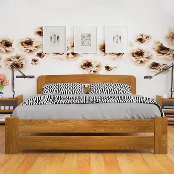 Buy Aurora (F1) Handmade Wooden Bed Frame – Super King Solid Pine in Oak, Colour: Oak, Bed Size: Super King (6ft) from Furnituretta