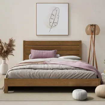 Buy Shibui (F15) Handmade Wooden Bed Frame Oak Finish– Minimalist Japanese Elegance Super King, Colour: Oak, Bed Size: Super King (6ft) from Furnituretta