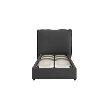 Buy Sunday Bed in Deep Grey – Single (3ft) with Pillow‑Style Headboard, Colour: Deep Grey, Bed Size: Single (3ft) from Furnituretta