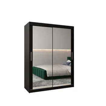 Buy Tokyo III Sliding Door Wardrobe 150cm, Colour: Black, Item Width: 150 from Furnituretta