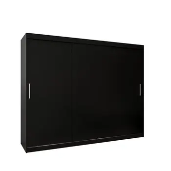 Buy Tokyo Sliding Door Wardrobe 250cm, Colour: Black, Item Width: 250 from Furnituretta